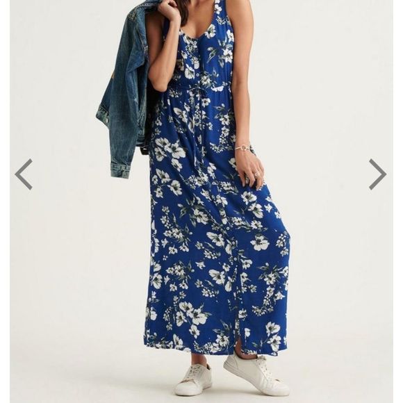 Lucky Brand Sleeveless Tie Waist Maxi Dress - Picture 2 of 16